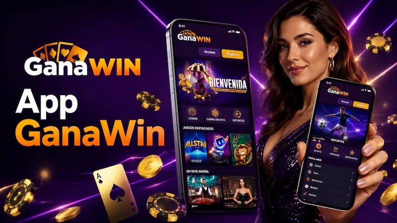 App GanaWin con casino online, apuestas deportivas y juegos desde el móvil